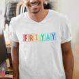Happy Fri Yay Teacher Friday Men's V-Neck T-Shirt, funny gift Happy Fri Yay Teacher Friday Men's V-Neck T-Shirt, funny gift