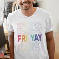 Happy Fri Yay Teacher Friday Saying Men's V-Neck T-Shirt, funny gift Happy Fri Yay Teacher Friday Saying Men's V-Neck T-Shirt, funny gift