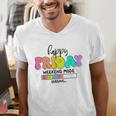 Happy Friyay Teacher School Friday Weekend Vibes Men's V-Neck T-Shirt, funny gift Happy Friyay Teacher School Friday Weekend Vibes Men's V-Neck T-Shirt, funny gift