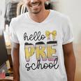 Hello Pre-K Preschool Back To School First Day Teacher Kids Men's V-Neck T-Shirt, funny gift