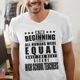 High School Teacher Personalized Men's V-Neck T-Shirt, funny gift