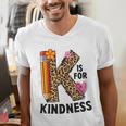 K Is For Kindness Unity Day Teacher Kids Men's V-Neck T-Shirt, funny gift K Is For Kindness Unity Day Teacher Kids Men's V-Neck T-Shirt, funny gift