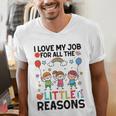 Love Job For Little Reasons Daycare Teacher Graphic Men's V-Neck T-Shirt, funny gift Love Job For Little Reasons Daycare Teacher Graphic Men's V-Neck T-Shirt, funny gift