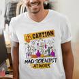 Mad Scientist Halloween Costume Science Teacher Men's V-Neck T-Shirt, Science Teacher Shirts, funny gift