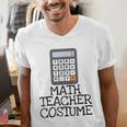Math Teacher Costume Tshirt Halloween High School Calculator Men's V-Neck T-Shirt, funny gift
