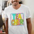 Neon Retro Teacher Cute Teacher Team New Teacher Back To Sch Men's V-Neck T-Shirt, funny gift Neon Retro Teacher Cute Teacher Team New Teacher Back To Sch Men's V-Neck T-Shirt, funny gift