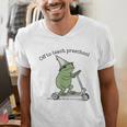 Pre K Grade Teacher Frog Back To School Preschool Men's V-Neck T-Shirt, funny gift