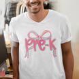 Preppy Pre k Back To School Pre-k Teachers Girls Cute Bow Men's V-Neck T-Shirt, funny gift Preppy Pre k Back To School Pre-k Teachers Girls Cute Bow Men's V-Neck T-Shirt, funny gift