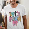 Lets Read Reading Teacher Back To School Literacy Pencil Bow Men's V-Neck T-Shirt, funny gift Lets Read Reading Teacher Back To School Literacy Pencil Bow Men's V-Neck T-Shirt, funny gift