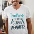 Retro Groovy Teaching Is My Super Power Teacher's Present Men Women Men's V-Neck T-Shirt, funny gift Retro Groovy Teaching Is My Super Power Teacher's Present Men Women Men's V-Neck T-Shirt, funny gift