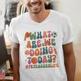 Retro PE Teacher What Are We Doing Today School Coach Women Men's V-Neck T-Shirt, Pe Teacher Shirts, funny gift