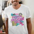 Retro Physical Education Vibes Gym Teacher Phys Ed Teacher Men's V-Neck T-Shirt, funny gift