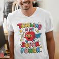 Retro Teaching Is My Superpower Apple Teacher Appreciation Men's V-Neck T-Shirt, funny gift Retro Teaching Is My Superpower Apple Teacher Appreciation Men's V-Neck T-Shirt, funny gift