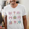 School Pencils And Bows Teacher Bow Coquette Pencil Girls Men's V-Neck T-Shirt, funny gift School Pencils And Bows Teacher Bow Coquette Pencil Girls Men's V-Neck T-Shirt, funny gift