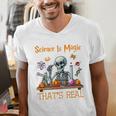 Science Is Magic Halloween Skeleton Students Teacher Men's V-Neck T-Shirt, Science Teacher Shirts, funny gift Science Is Magic Halloween Skeleton Students Teacher Men's V-Neck T-Shirt, Science Teacher Shirts, funny gift
