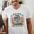 These Boots Are Made Teaching Western Cowboy Teacher Men's V-Neck T-Shirt, funny gift These Boots Are Made Teaching Western Cowboy Teacher Men's V-Neck T-Shirt, funny gift