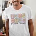 Basic Sign Language Speech Pathology Aac Sped Teacher Men's V-Neck T-Shirt, funny gift Basic Sign Language Speech Pathology Aac Sped Teacher Men's V-Neck T-Shirt, funny gift