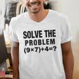 Solve The Problem 9×74 Math Teacher Men's V-Neck T-Shirt, funny gift Solve The Problem 9×74 Math Teacher Men's V-Neck T-Shirt, funny gift