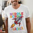 Space Middle School Teacher Back To School Men Women Kids Men's V-Neck T-Shirt, funny gift