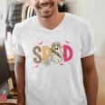 Sped Teacher Halloween Ghost Special Education Preppy Fall Men's V-Neck T-Shirt, funny gift Sped Teacher Halloween Ghost Special Education Preppy Fall Men's V-Neck T-Shirt, funny gift