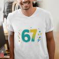 I Survived 67 Days Of School Teachers Students Meme Men's V-Neck T-Shirt, funny gift