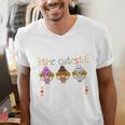 I Teach The Cutest Turkeys School Teachers Thanksgiving Men's V-Neck T-Shirt, funny gift