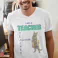 I Am A Teacher Alcoholic Cat Beer Feline Men Women Men's V-Neck T-Shirt, funny gift