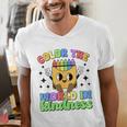 Teacher Back To School Color In Kindness Crayon Pencil Men's V-Neck T-Shirt, funny gift Teacher Back To School Color In Kindness Crayon Pencil Men's V-Neck T-Shirt, funny gift