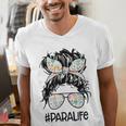 Teacher Para Life Tee Paraprofessional Cute Messy Bun Men's V-Neck T-Shirt, funny gift