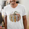 Teachers Students Fall Book Pumpkin Fall Librarians Bookworm Men's V-Neck T-Shirt, funny gift Teachers Students Fall Book Pumpkin Fall Librarians Bookworm Men's V-Neck T-Shirt, funny gift