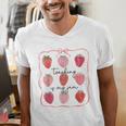 Teaching Is My Jam Teacher Team Crew Cute Strawberry Girls Men's V-Neck T-Shirt, funny gift