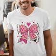 Teaching Is A Work Of Heart Pencil Bow Teacher Valentine Men's V-Neck T-Shirt, funny gift