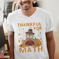 Thankful Math Turkey Teacher Happy Thanksgiving Men's V-Neck T-Shirt, funny gift Thankful Math Turkey Teacher Happy Thanksgiving Men's V-Neck T-Shirt, funny gift