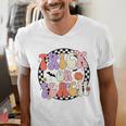 Trick Or Teach Retro Groovy Halloween Teacher Men's V-Neck T-Shirt, Groovy Teacher Shirts, funny gift Trick Or Teach Retro Groovy Halloween Teacher Men's V-Neck T-Shirt, Groovy Teacher Shirts, funny gift