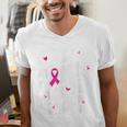 I Wear Pink For My Teacher Breast Cancer Awareness Support Men Women Men's V-Neck T-Shirt, funny gift I Wear Pink For My Teacher Breast Cancer Awareness Support Men Women Men's V-Neck T-Shirt, funny gift