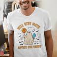 Will Give Math Advice For Candy Math Ghost Teacher Halloween Men's V-Neck T-Shirt, funny gift