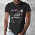 60 Year Old Math Teacher Square Root Of 3600 60th Birthday Men's V-Neck T-Shirt, funny design