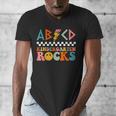 ABCD Kindergarten Rocks Back To School Teacher Kindergarten Men's V-Neck T-Shirt, funny design ABCD Kindergarten Rocks Back To School Teacher Kindergarten Men's V-Neck T-Shirt, funny design