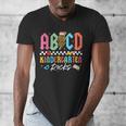 ABCD Kindergarten Rocks Pencil Lightning Teachers Rock Boys Men's V-Neck T-Shirt, funny design