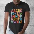 Alphabet A-Z ABC Kids Back To School Pre K Teachers Men's V-Neck T-Shirt, funny design