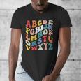 Alphabet Hi Back To School ABC Pre K Kindergarten Teacher Men's V-Neck T-Shirt, funny design