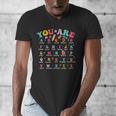 Alphabet Positive Affirmations Back To School Teacher Men's V-Neck T-Shirt, funny design Alphabet Positive Affirmations Back To School Teacher Men's V-Neck T-Shirt, funny design
