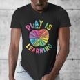 Apple Retro Play Is Learning Kindergarten Teacher Daycare Men's V-Neck T-Shirt, funny design Apple Retro Play Is Learning Kindergarten Teacher Daycare Men's V-Neck T-Shirt, funny design