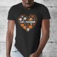 Art Teacher Heart Autumn Thanksgiving Kids Men's V-Neck T-Shirt, funny design
