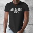 ASL Mode Sign Language Deaf ASL Teacher Men's V-Neck T-Shirt, funny design ASL Mode Sign Language Deaf ASL Teacher Men's V-Neck T-Shirt, funny design