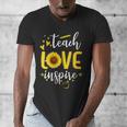 Back To School Teach Love And Inspire Teacher Sunflower Men's V-Neck T-Shirt, funny design Back To School Teach Love And Inspire Teacher Sunflower Men's V-Neck T-Shirt, funny design