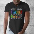 Battery Life Of A Teacher School Teacher Appreciation Men's V-Neck T-Shirt, funny design