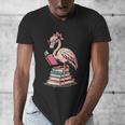 Book Lover Cute Flamingo Reading Teacher Librarian Women Men's V-Neck T-Shirt, funny design