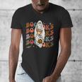 Booooks Ghost Halloween Groovy Vintage Teacher Book Reading Men's V-Neck T-Shirt, Groovy Teacher Gifts, funny design Booooks Ghost Halloween Groovy Vintage Teacher Book Reading Men's V-Neck T-Shirt, Groovy Teacher Gifts, funny design