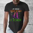 My Broom Broke So Now I Teach Teacher Witch Halloween Men's V-Neck T-Shirt, funny design My Broom Broke So Now I Teach Teacher Witch Halloween Men's V-Neck T-Shirt, funny design